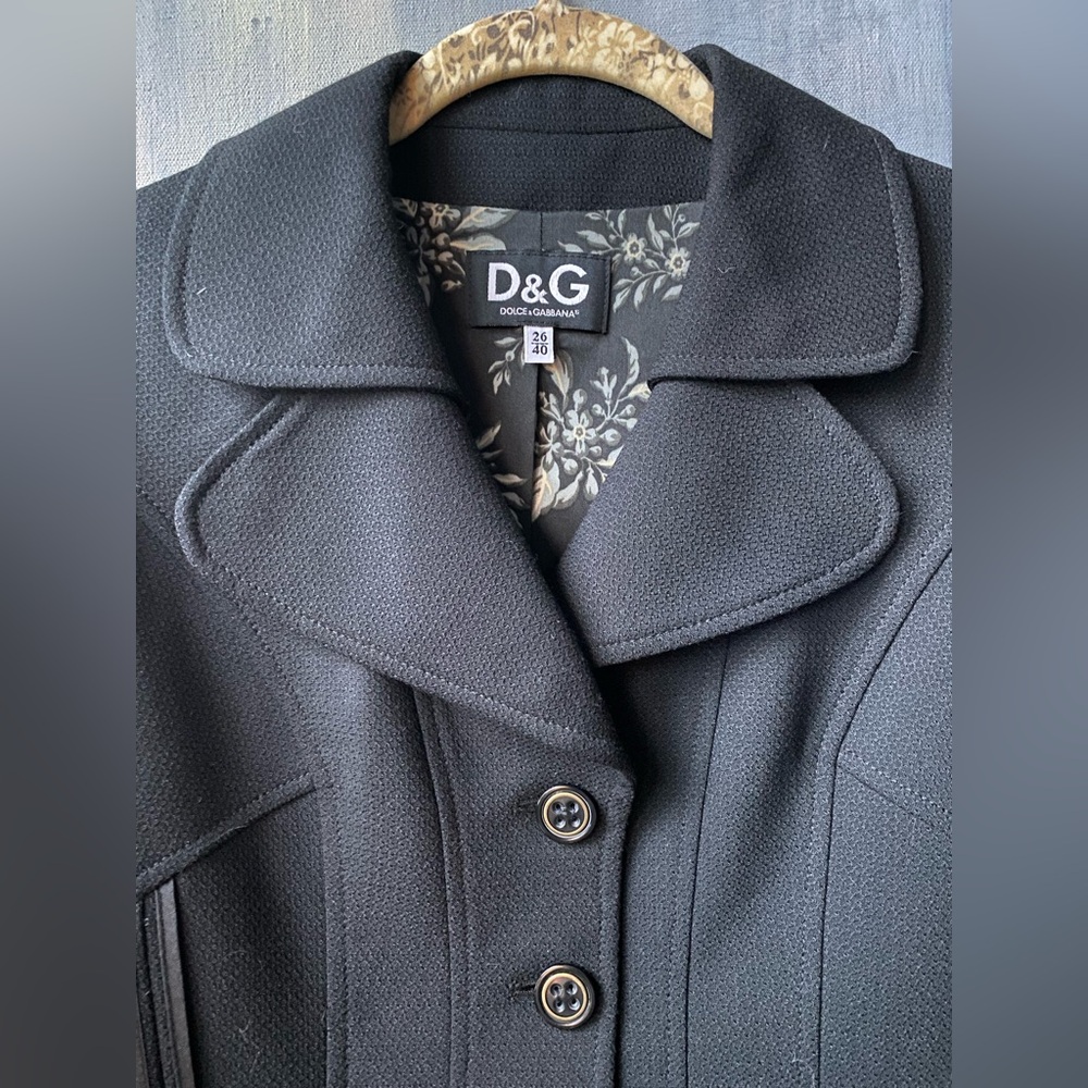 DOLCE & GABBANA Black Button-Up Blazer and Skirt Suit SET - Picture 4 of 13